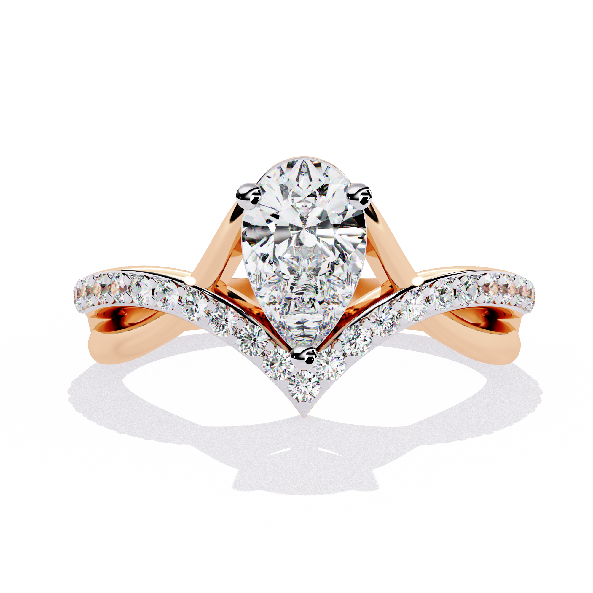 Solitairekart 0.94 ct Lab Grown Pear Diamond Solitaire Ring, 14k Yellow Gold